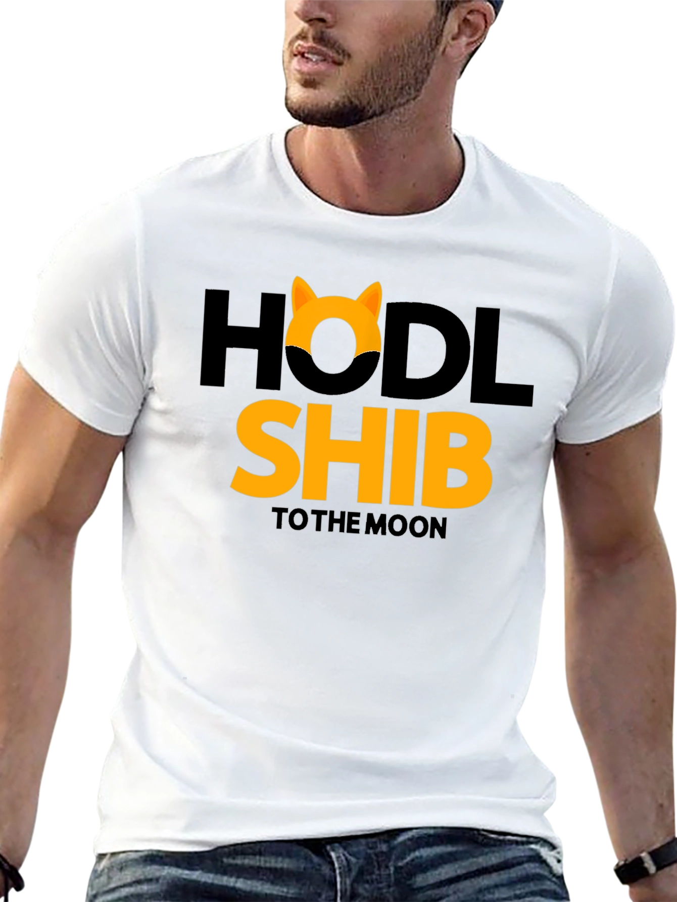 HODL Shib to the Moon Black T-Shirt