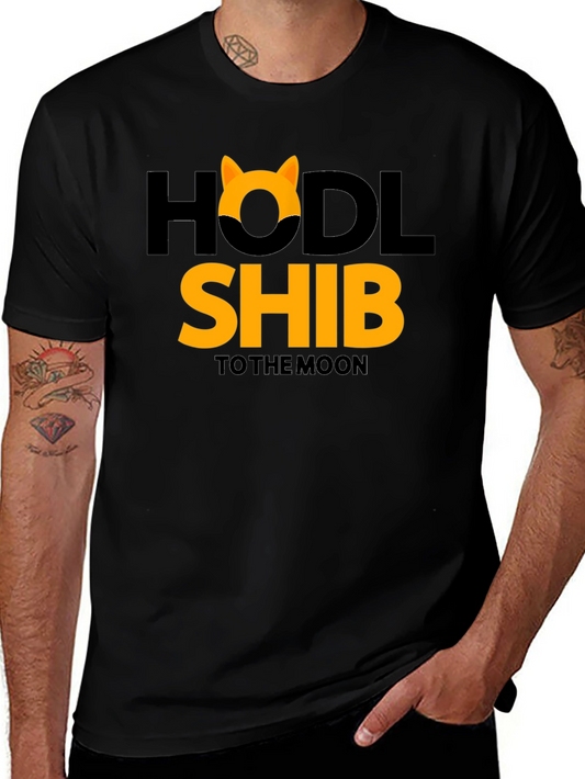 HODL Shib to the Moon Black T-Shirt
