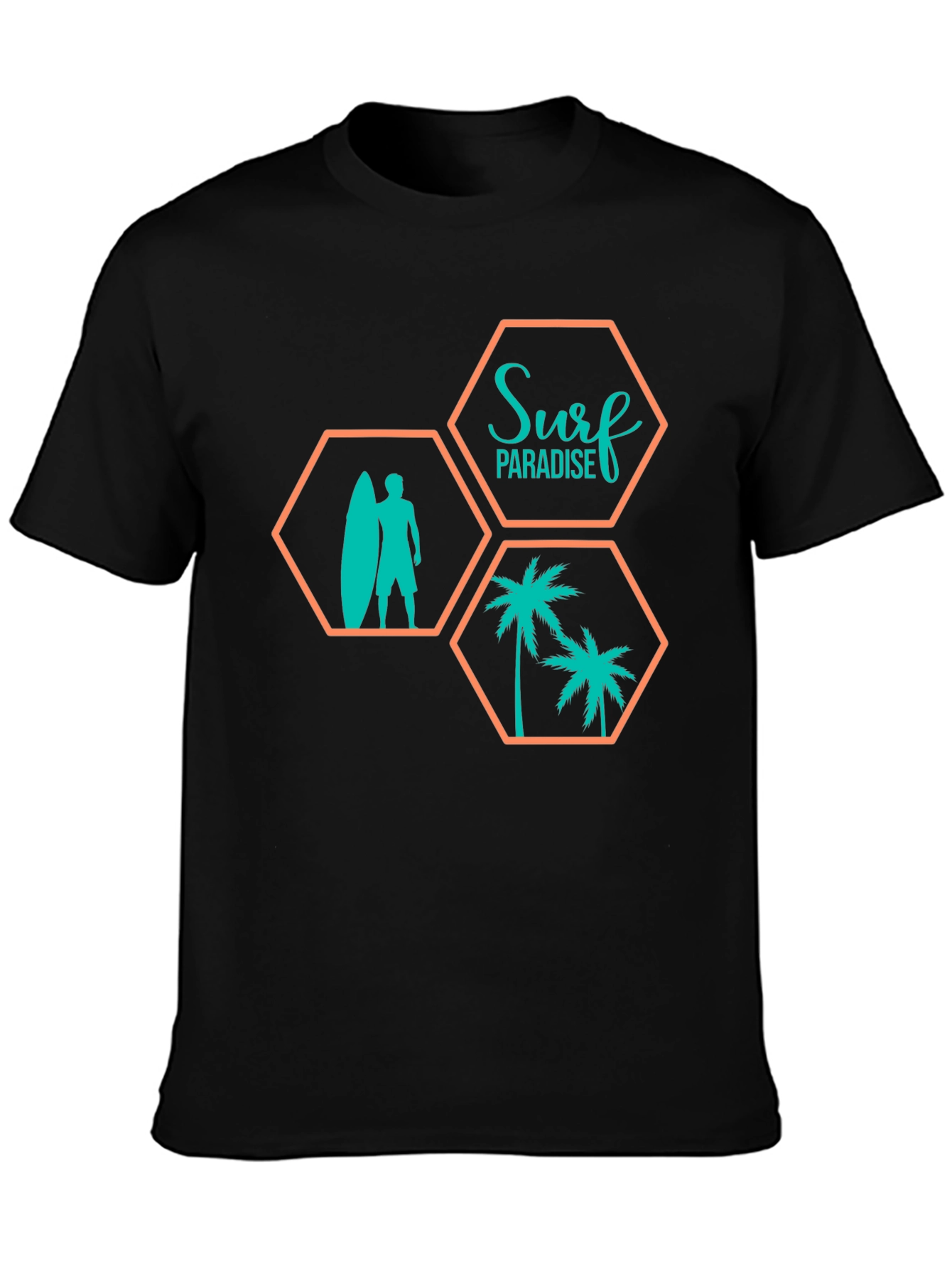 Surf Paradise Graphic Tee - Mens Black T-Shirt