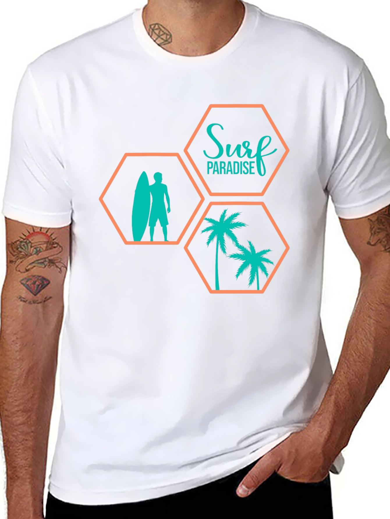 Surf Paradise Graphic Tee - Mens Black T-Shirt
