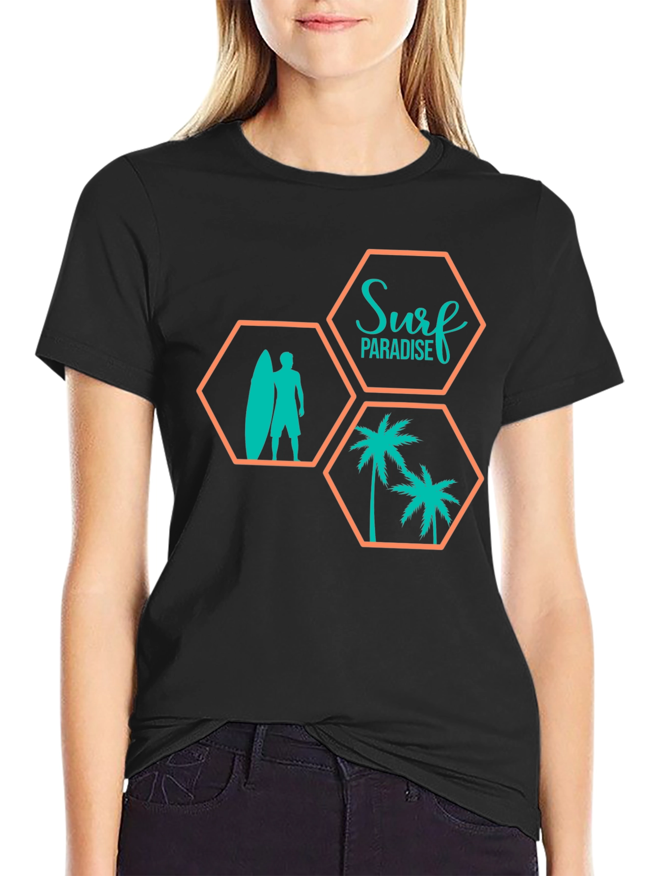Surf Paradise Graphic Tee - Mens Black T-Shirt