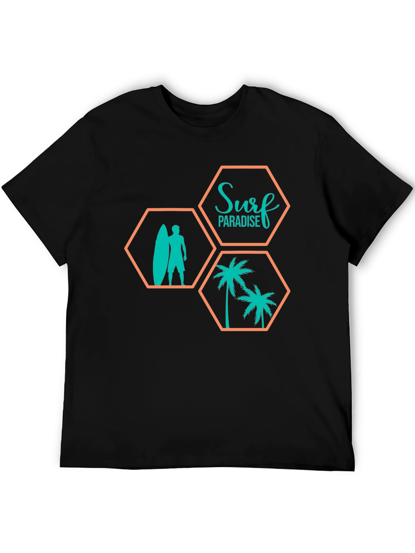 Surf Paradise Graphic Tee - Mens Black T-Shirt