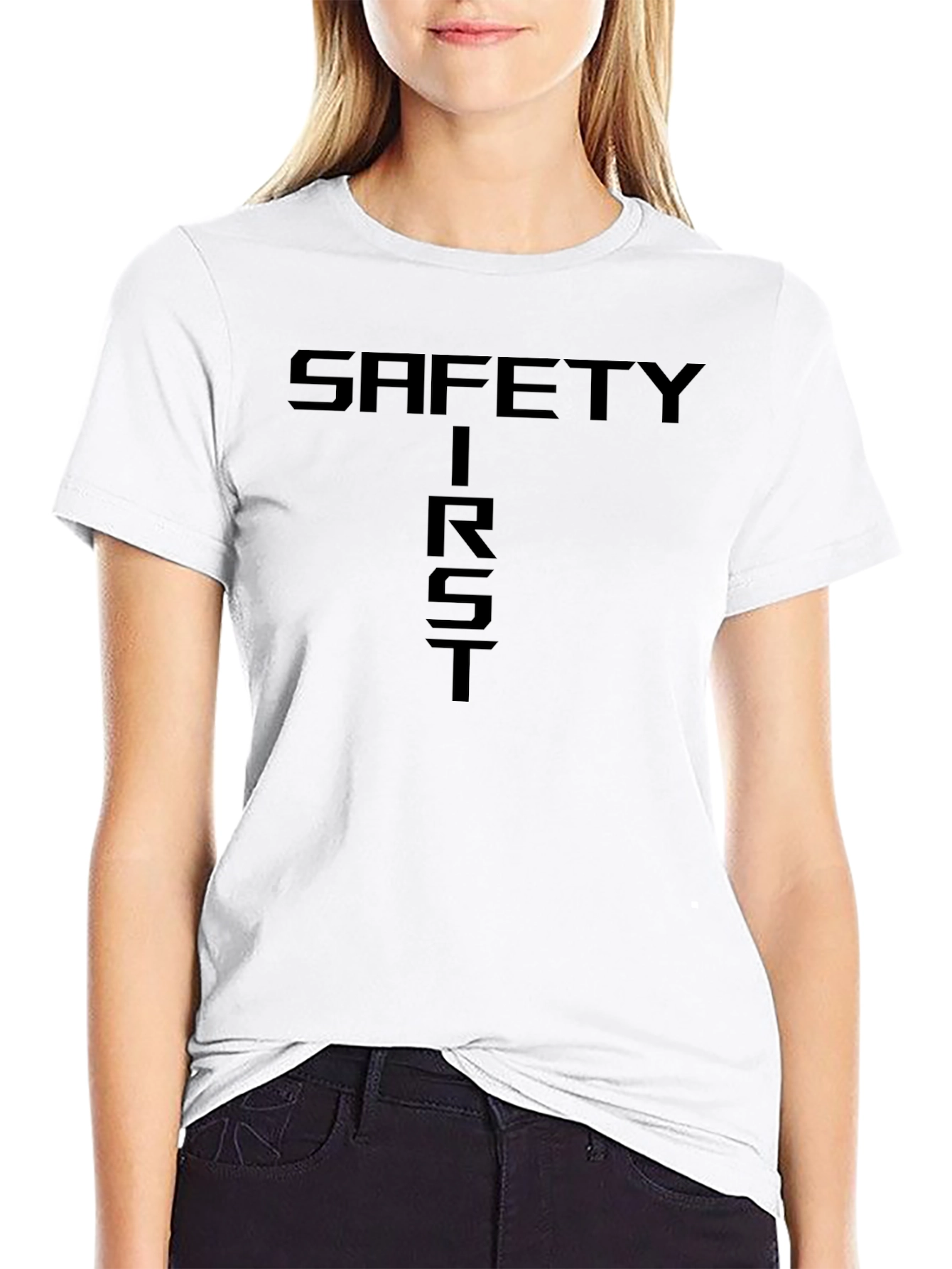 Safety First Black Crew Neck T-Shirt