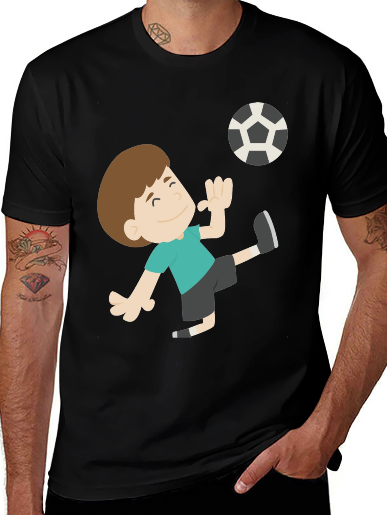 Soccer Boy Black T-Shirt