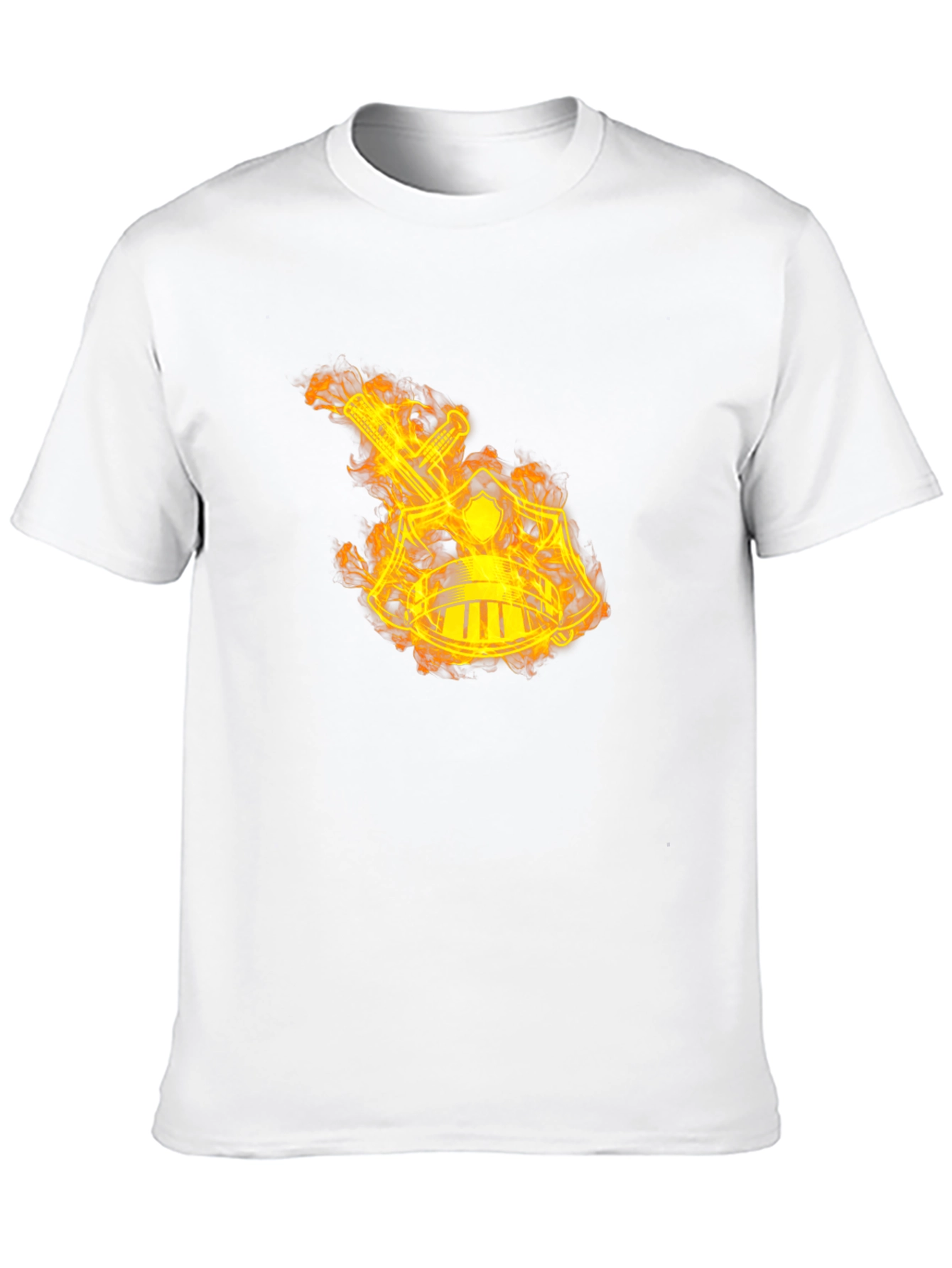 Flaming Sword & Shield Black T-Shirt