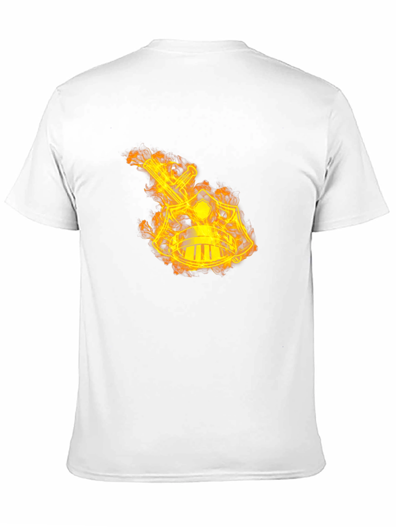 Flaming Sword & Shield Black T-Shirt