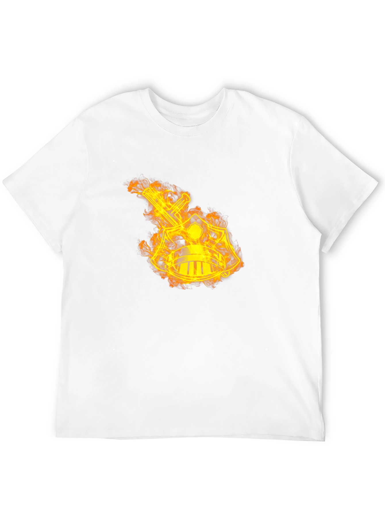 Flaming Sword & Shield Black T-Shirt