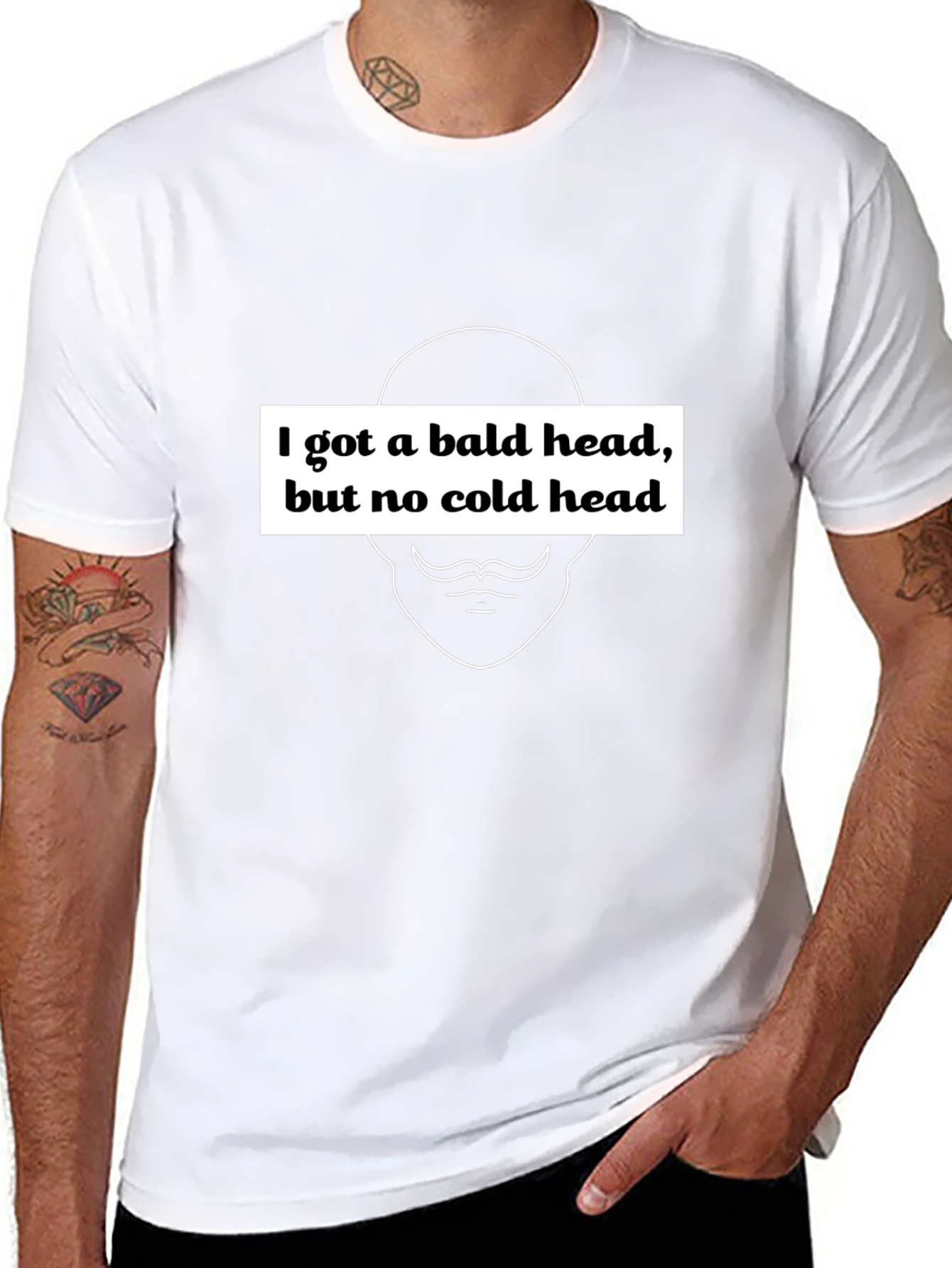 Bald Head Funny Graphic T-Shirt