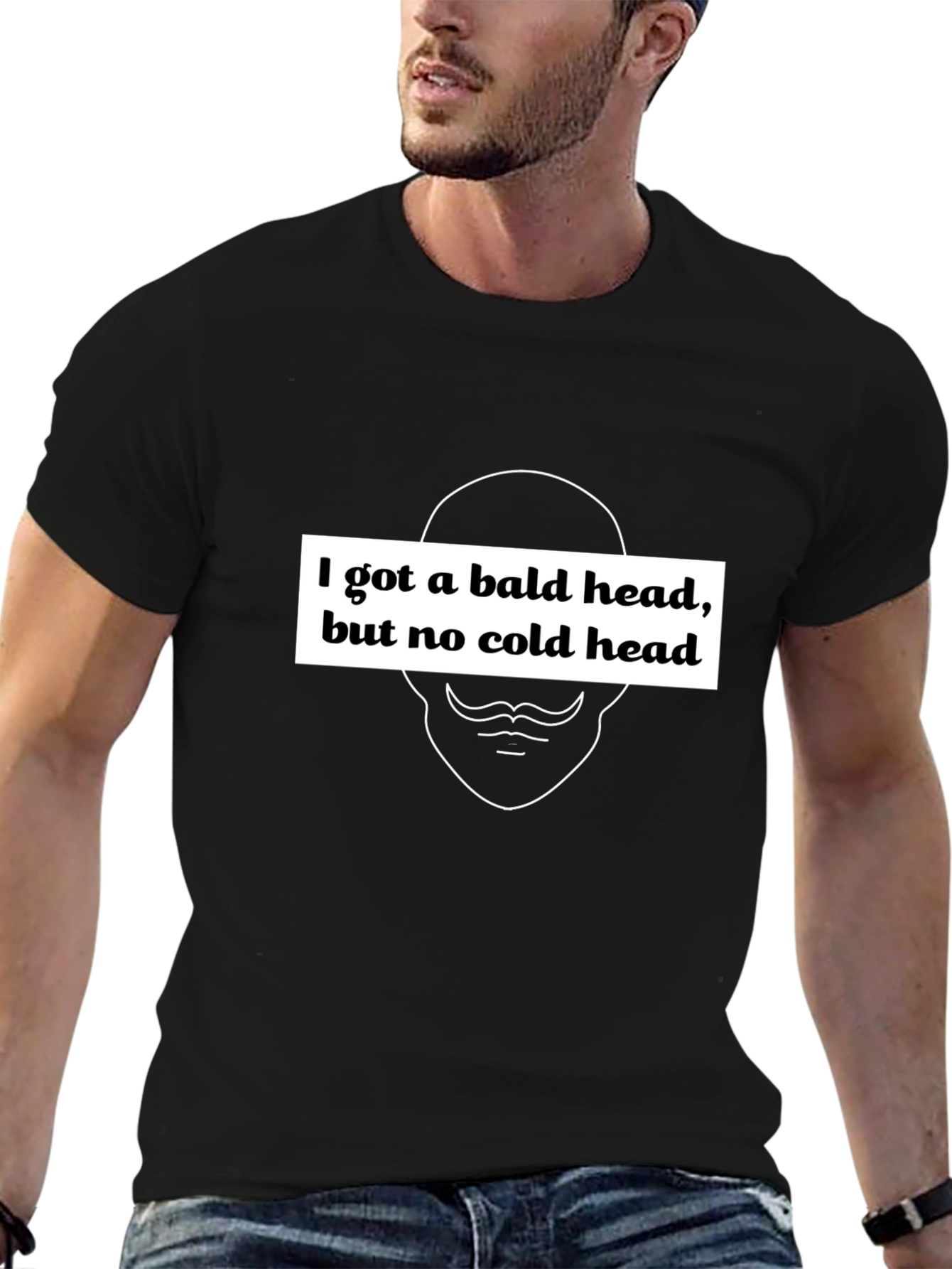 Bald Head Funny Graphic T-Shirt