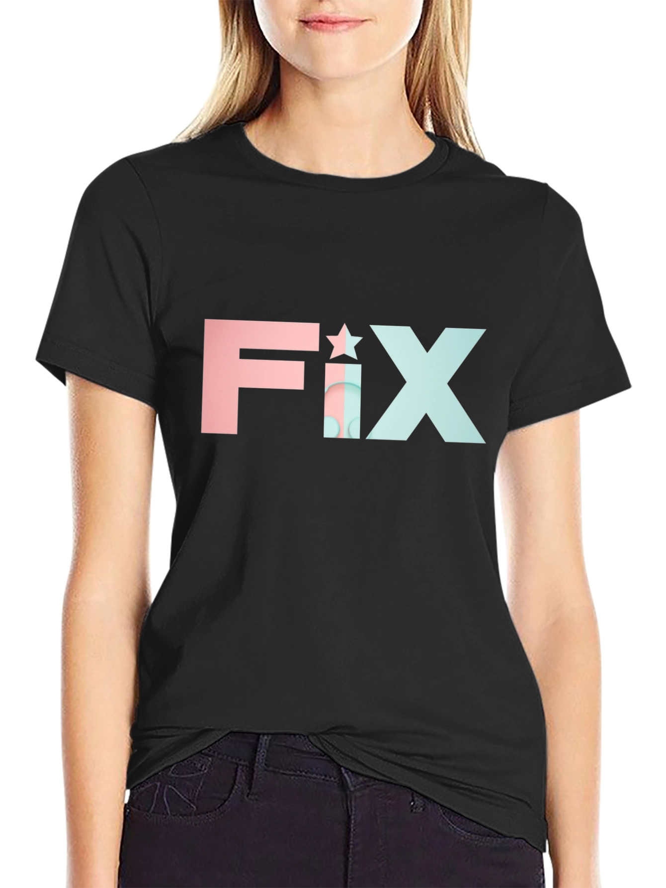 FIX Star Graphic Tee - Modern Black T-Shirt