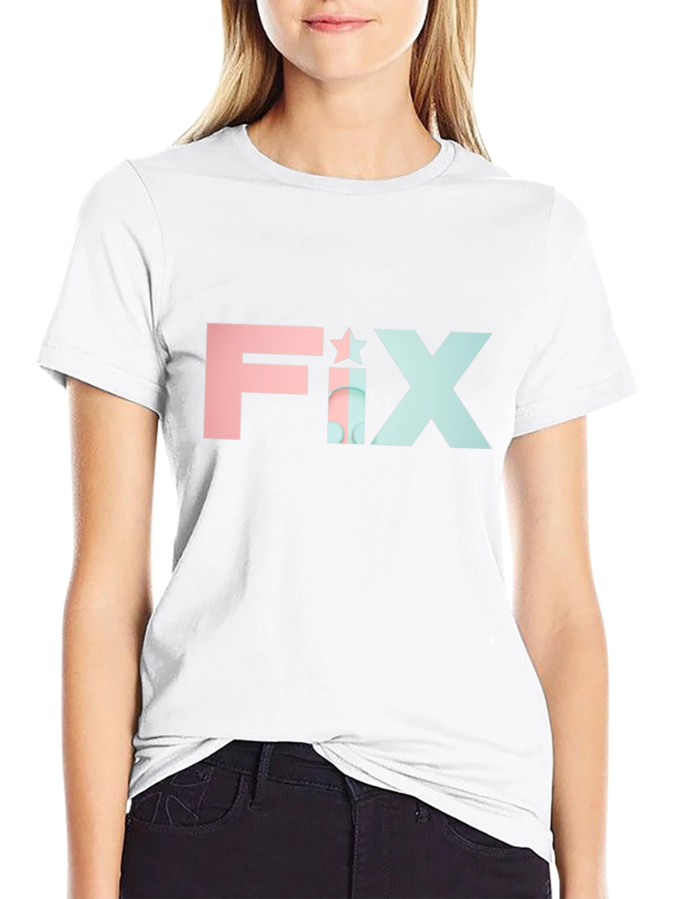 FIX Star Graphic Tee - Modern Black T-Shirt