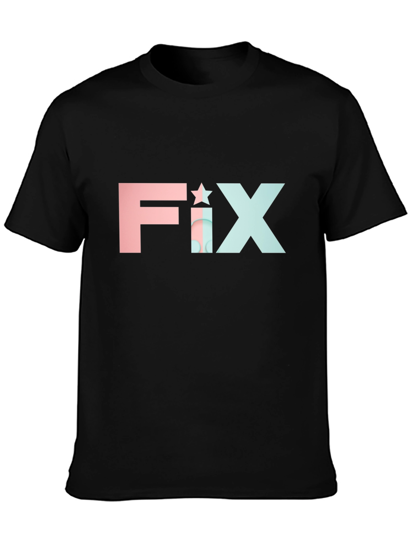 FIX Star Graphic Tee - Modern Black T-Shirt