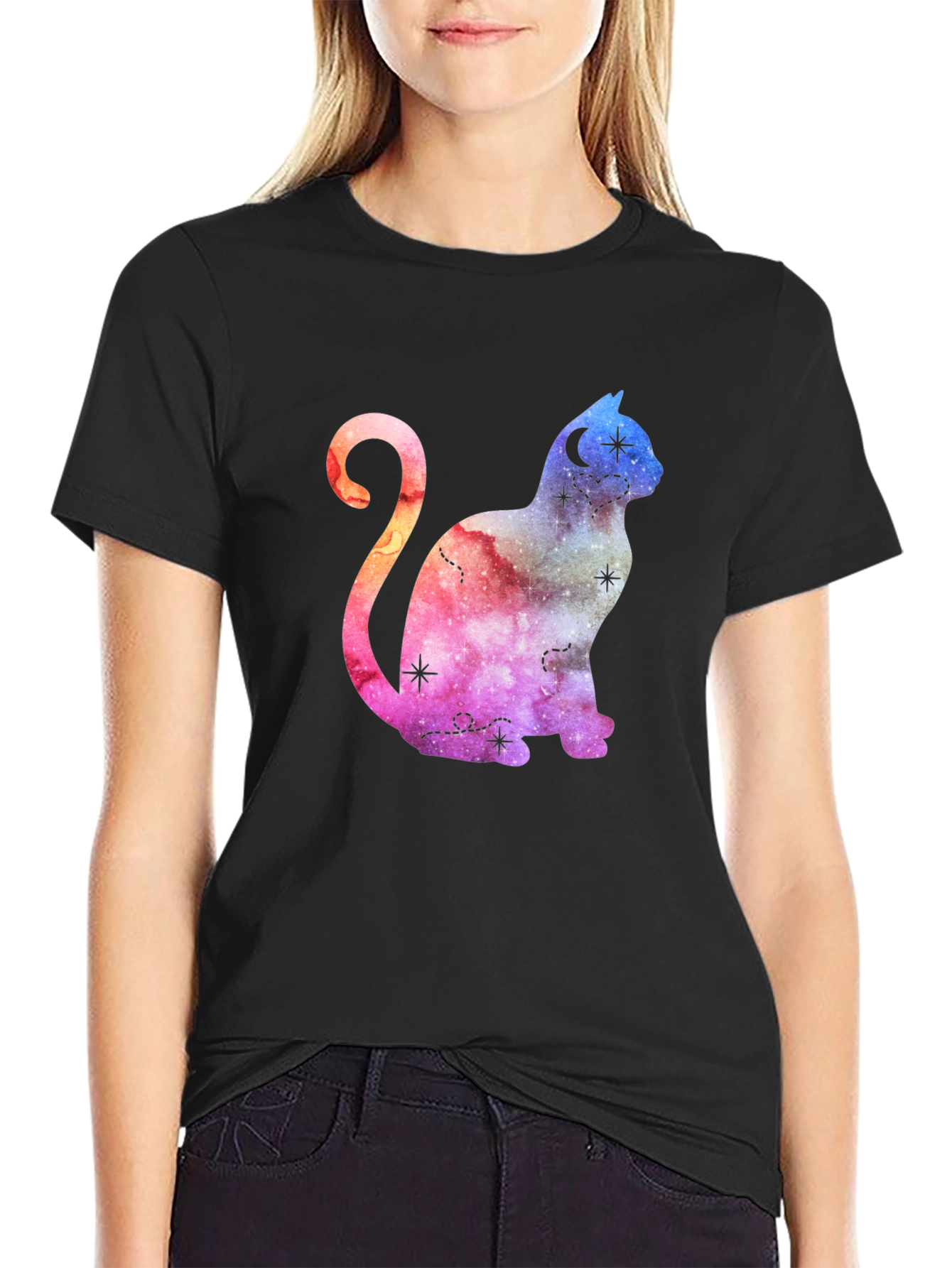 Cosmic Cat Graphic T-Shirt - Stylish Unisex Tee