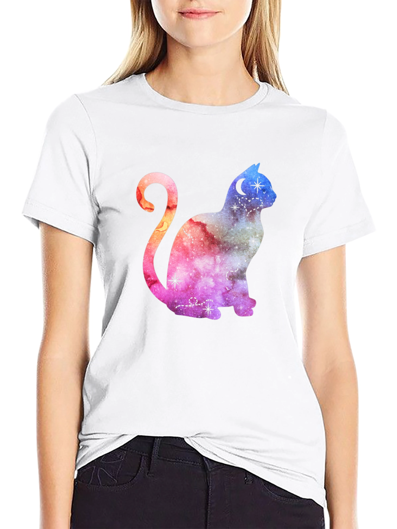 Cosmic Cat Graphic T-Shirt - Stylish Unisex Tee