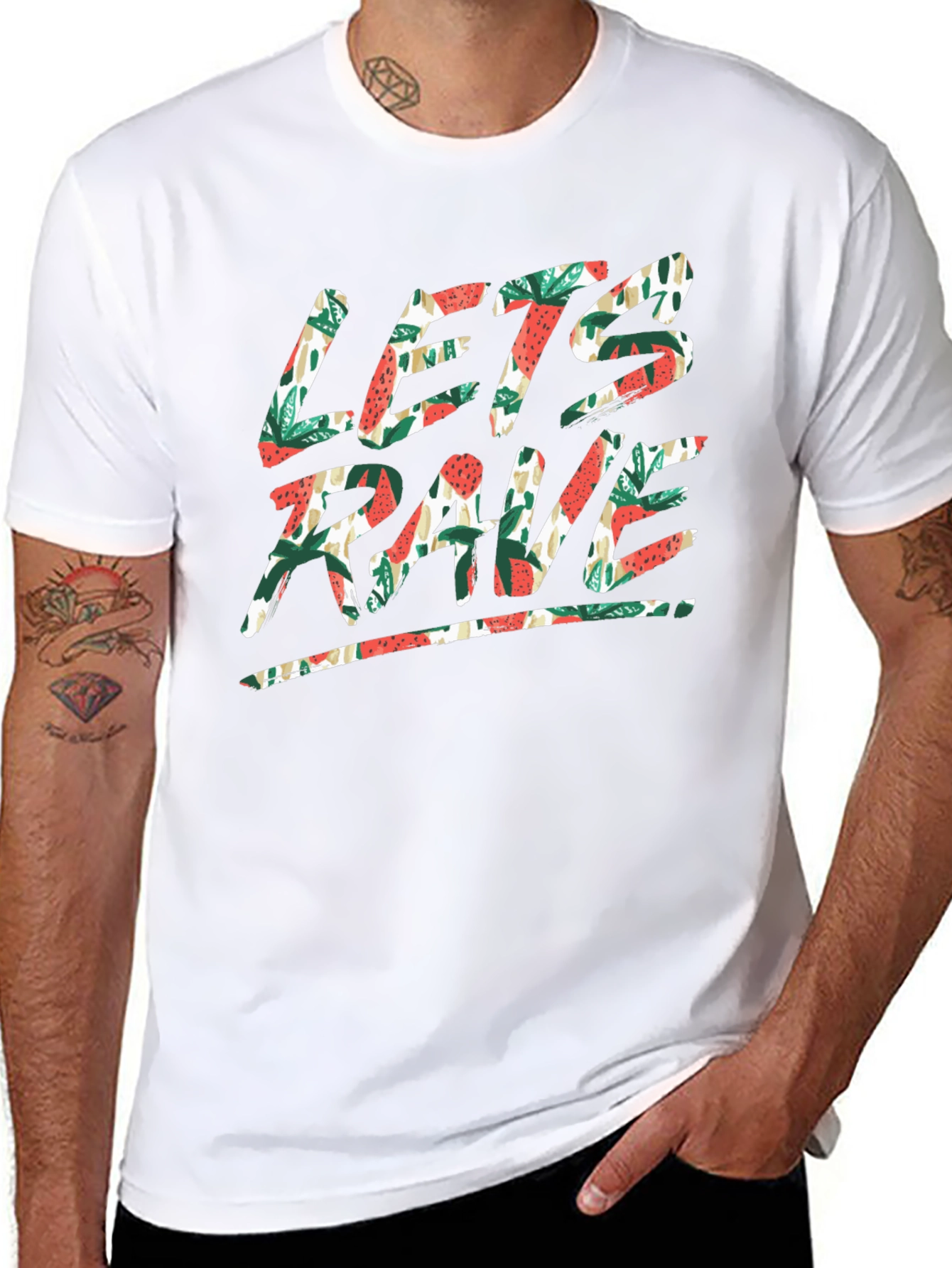 Lets Rave Graphic Print Black T-Shirt