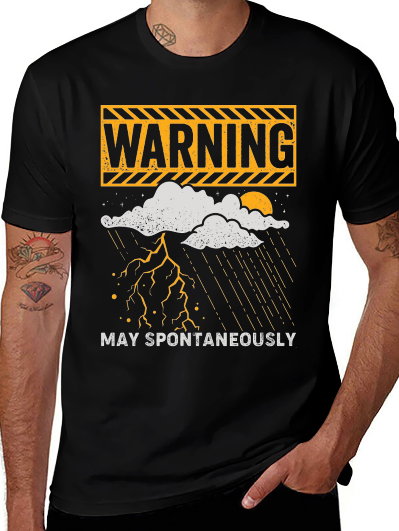 Warning May Spontaneously T-Shirt Funny Weather Shirt