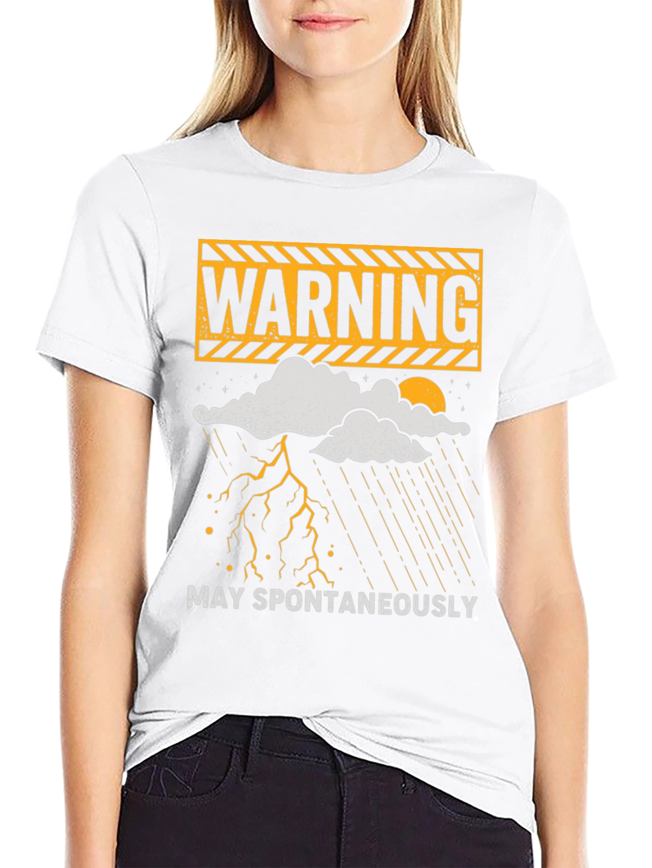Warning May Spontaneously T-Shirt Funny Weather Shirt