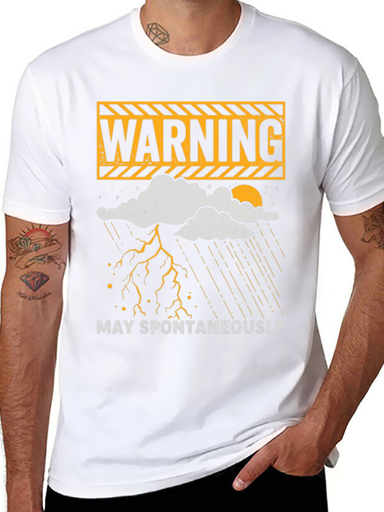 Warning May Spontaneously T-Shirt Funny Weather Shirt