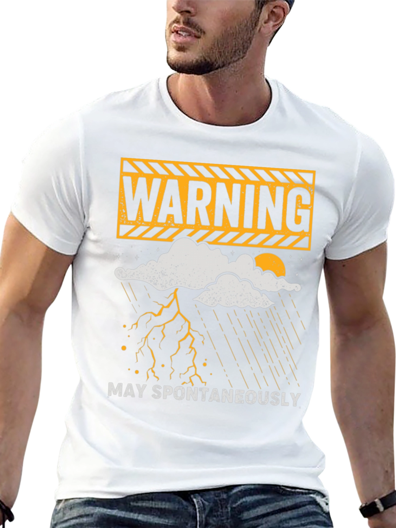 Warning May Spontaneously T-Shirt Funny Weather Shirt