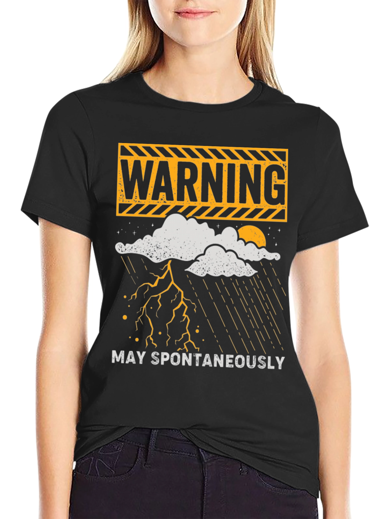 Warning May Spontaneously T-Shirt Funny Weather Shirt