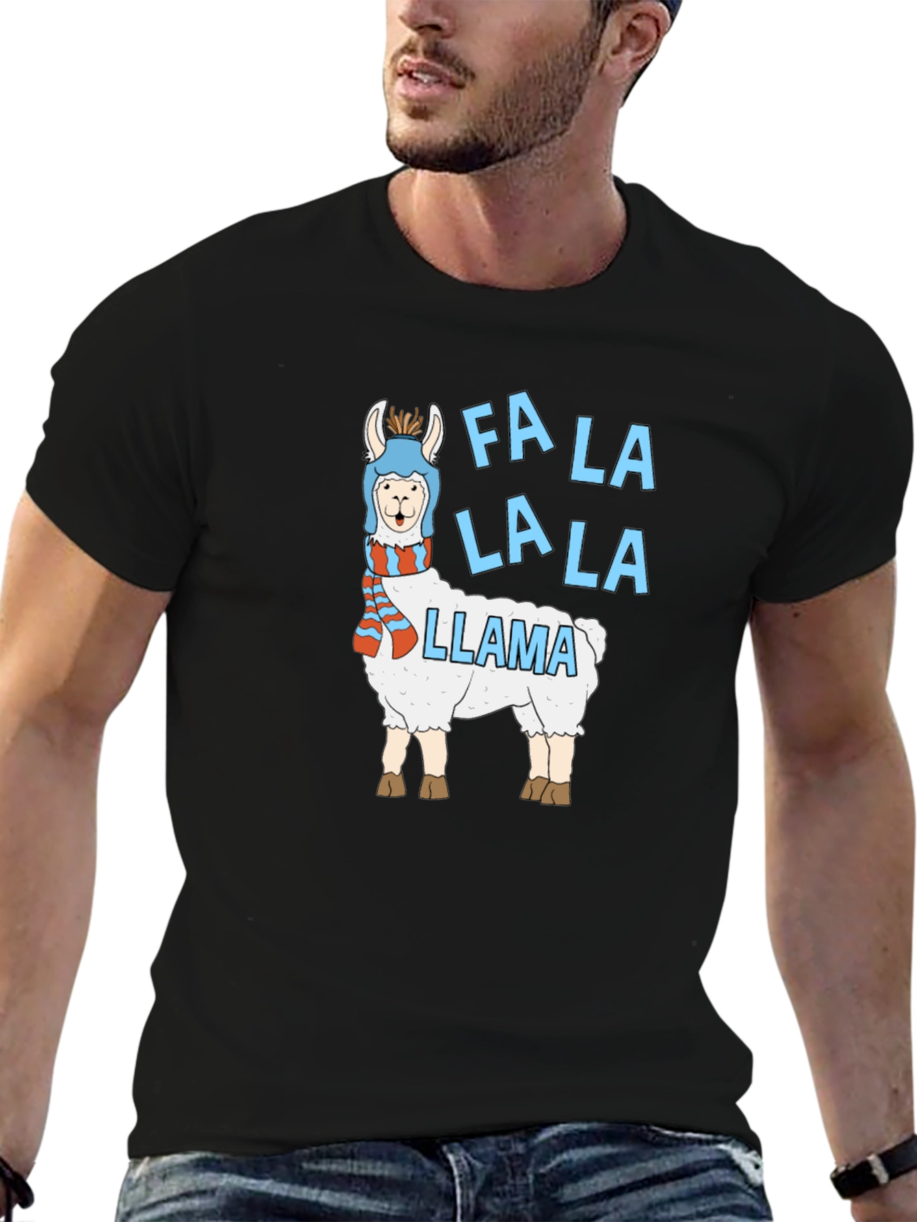 Fa La La Llama Graphic T-Shirt - Holiday Apparel