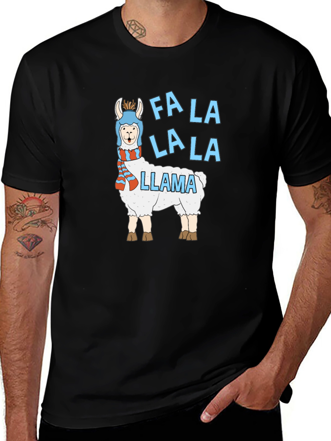 Fa La La Llama Graphic T-Shirt - Holiday Apparel