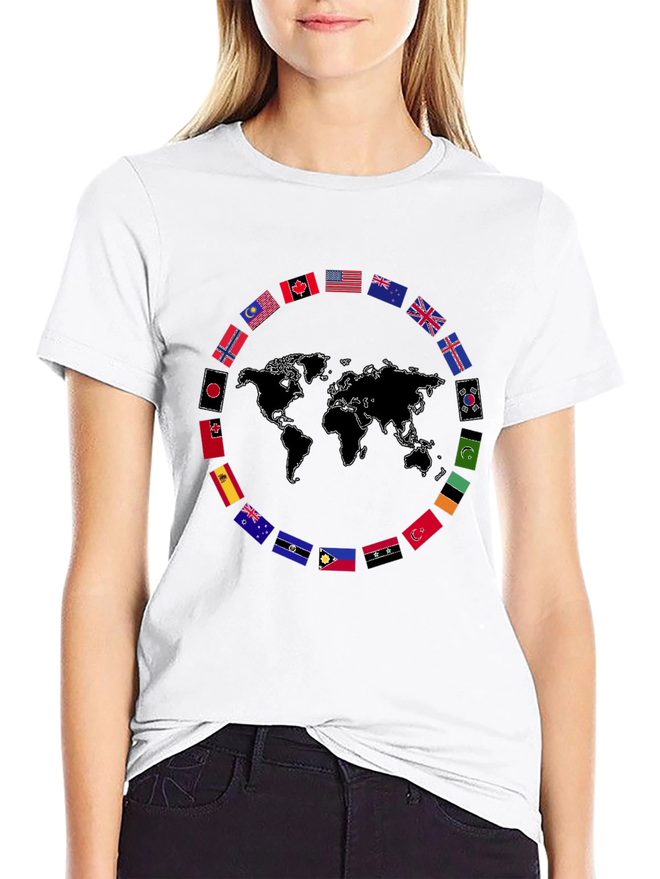 World Flags Graphic T-Shirt