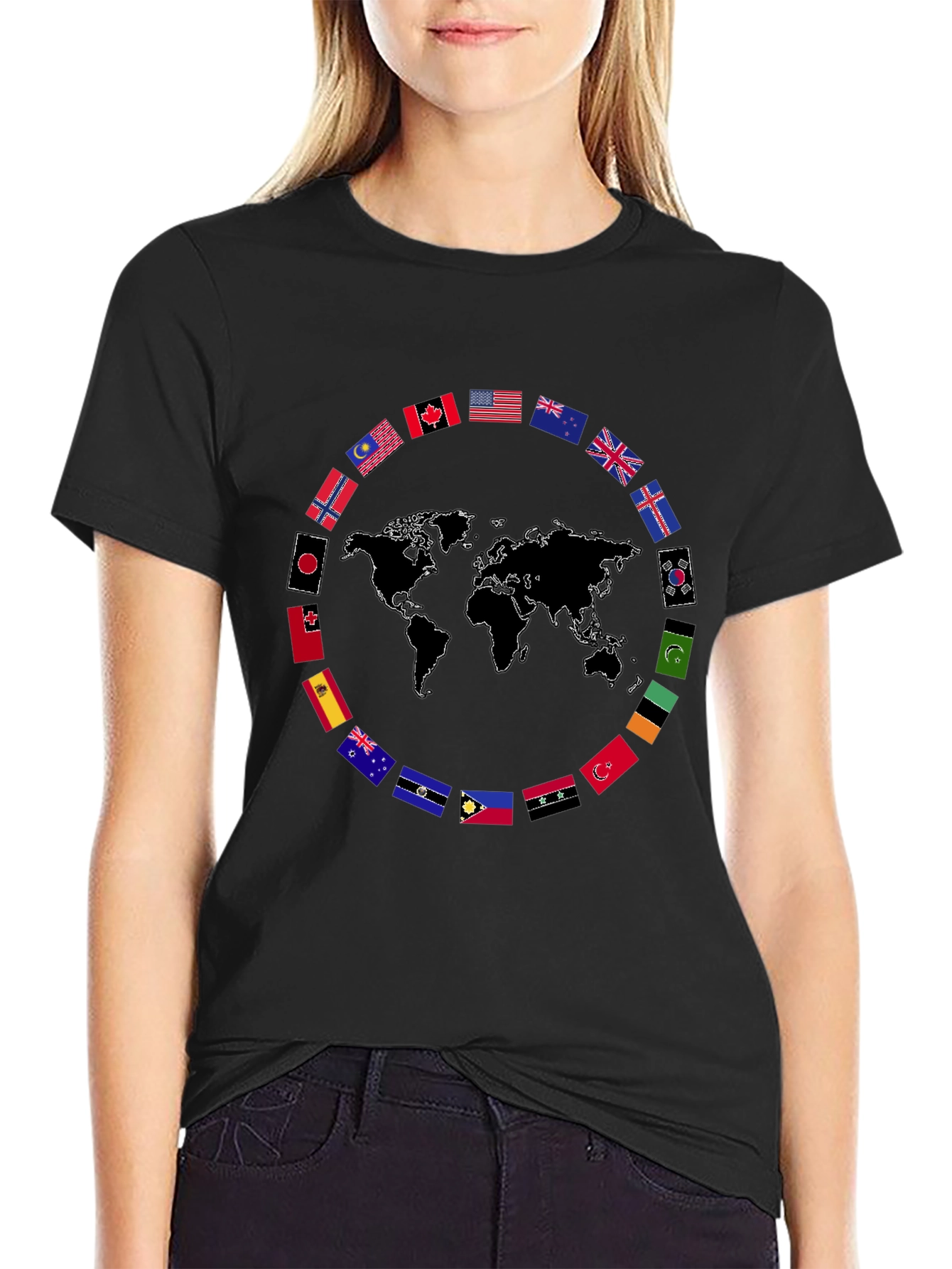 World Flags Graphic T-Shirt