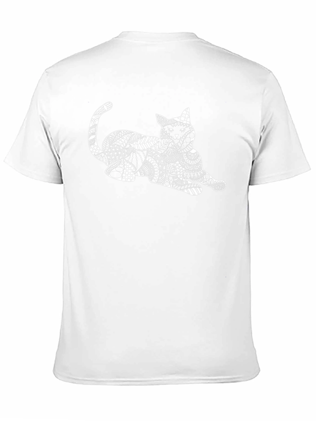 Abstract Cat Graphic T-Shirt - Black