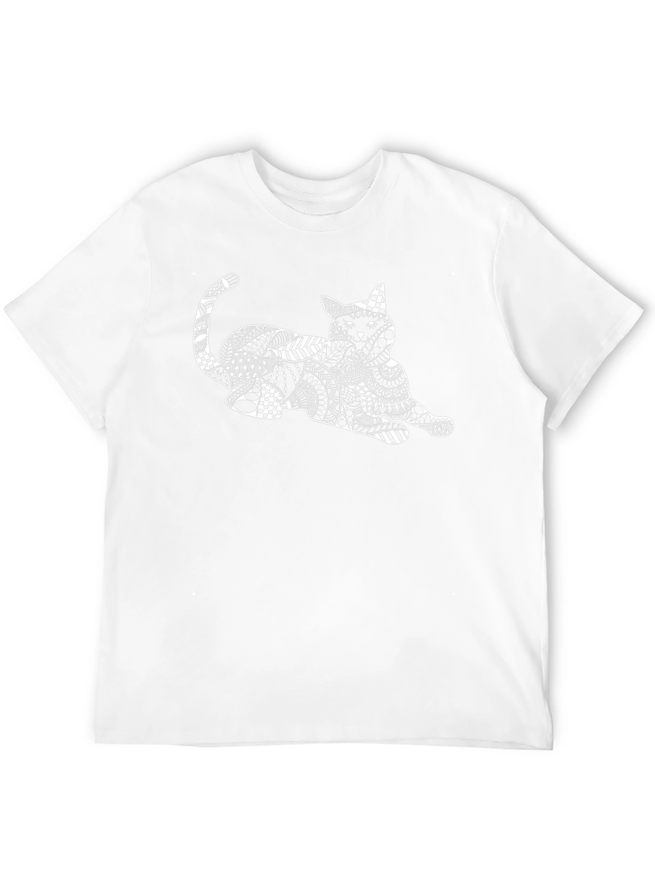 Abstract Cat Graphic T-Shirt - Black