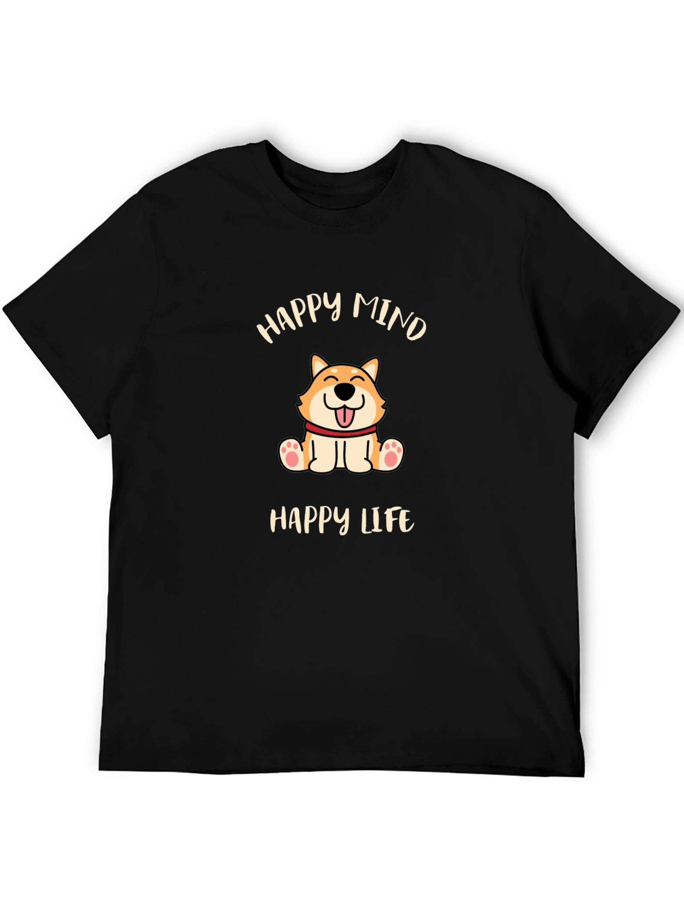 Happy Mind Happy Life Dog Graphic T-Shirt