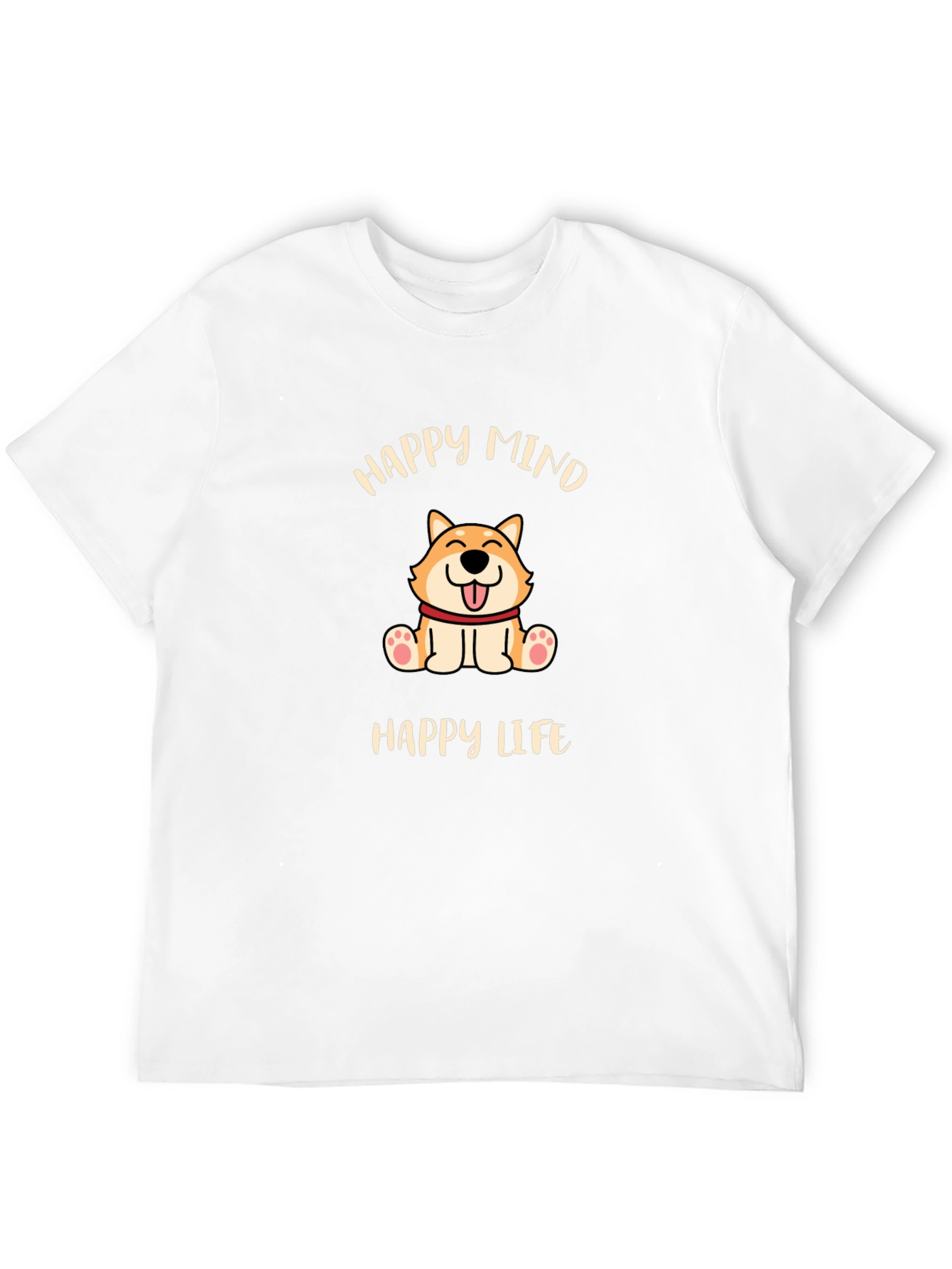 Happy Mind Happy Life Dog Graphic T-Shirt