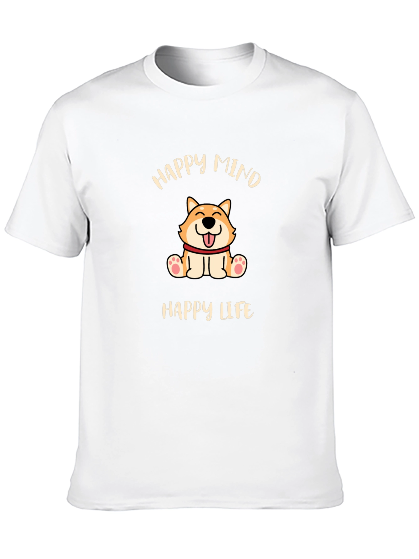 Happy Mind Happy Life Dog Graphic T-Shirt