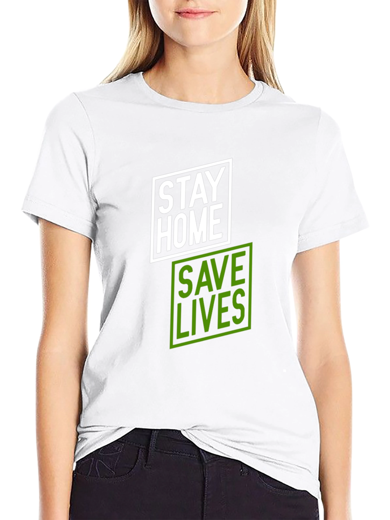 Stay Home Save Lives T-Shirt - Black