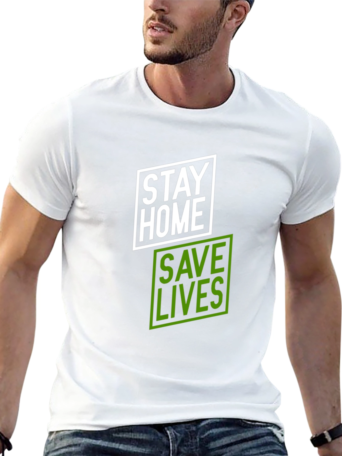 Stay Home Save Lives T-Shirt - Black