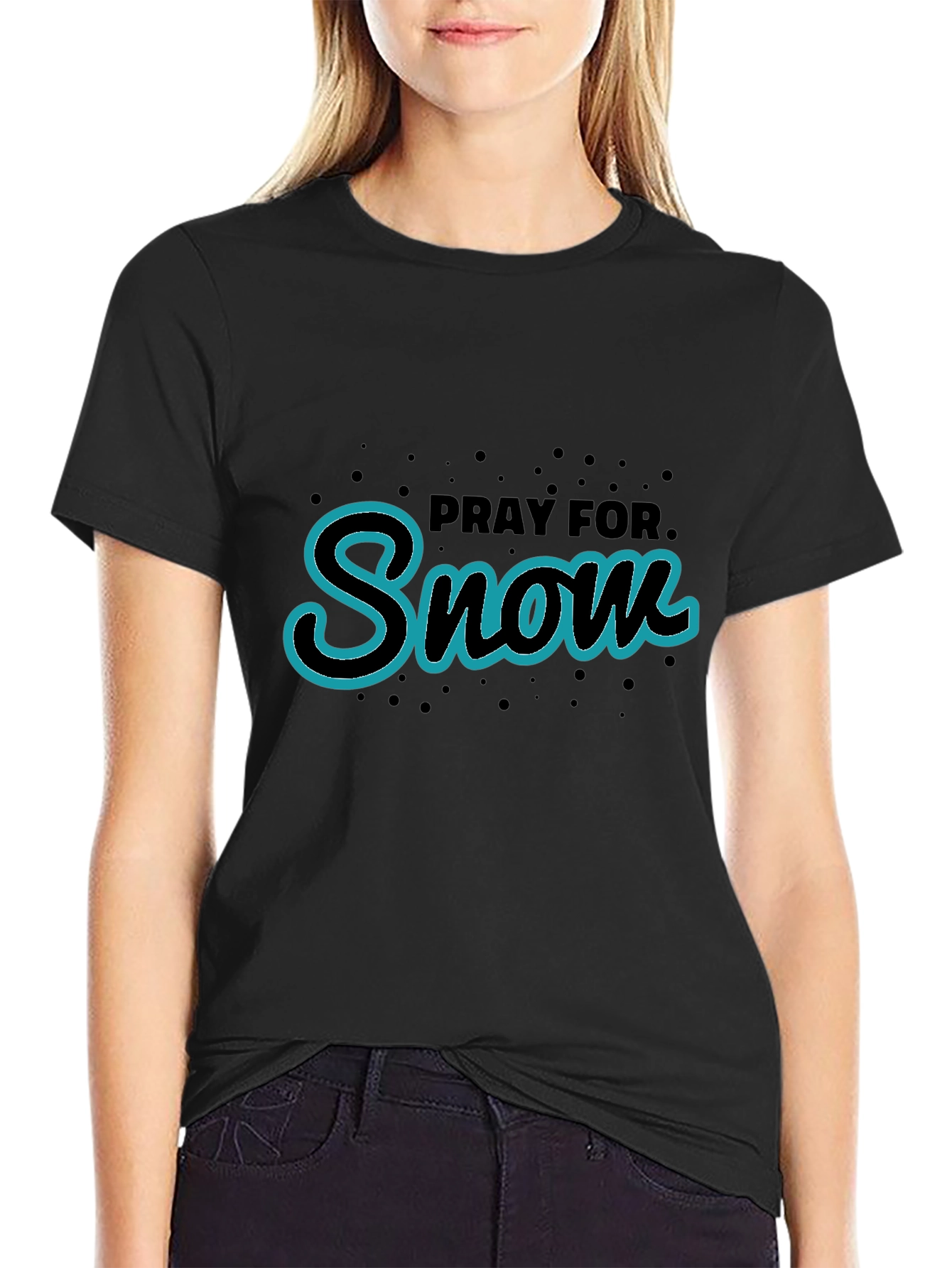 Pray for Snow T-Shirt - Black Tee