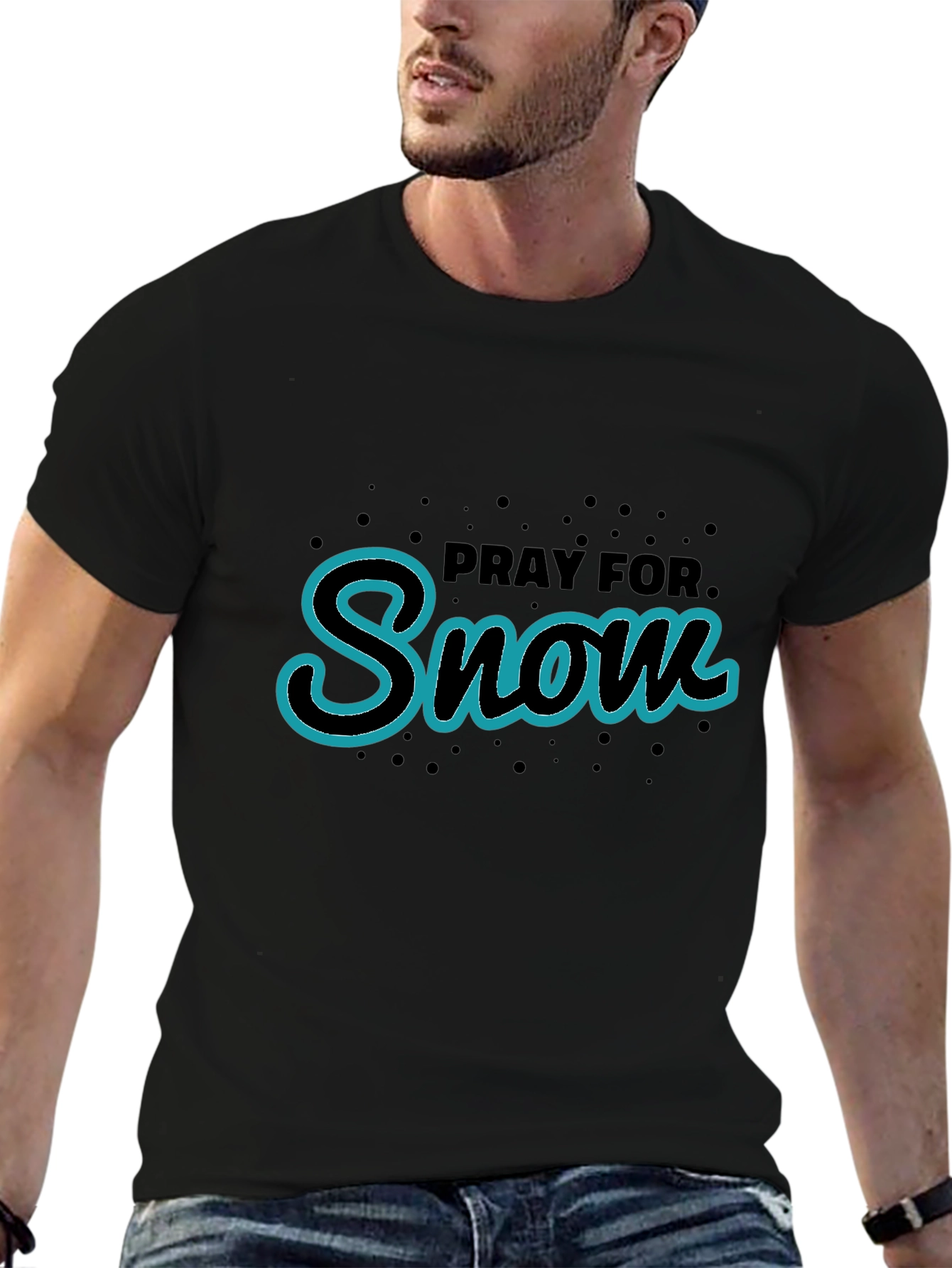 Pray for Snow T-Shirt - Black Tee