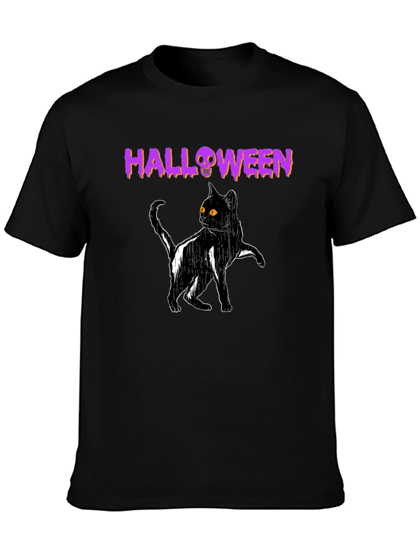 Halloween Cat T-Shirt - Spooky Black Cat Tee