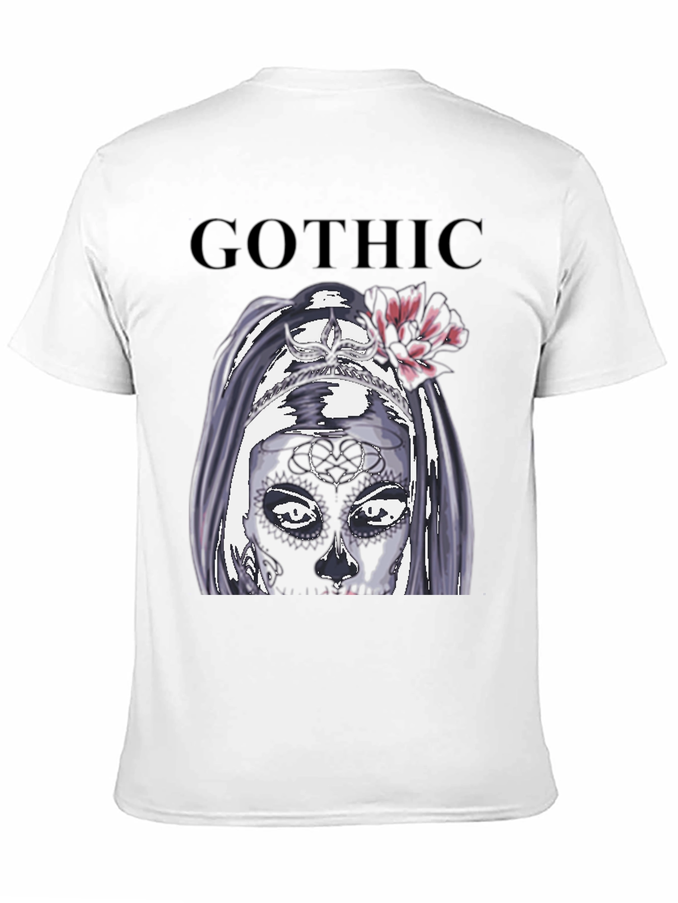Gothic Sugar Skull Graphic Print T-Shirt