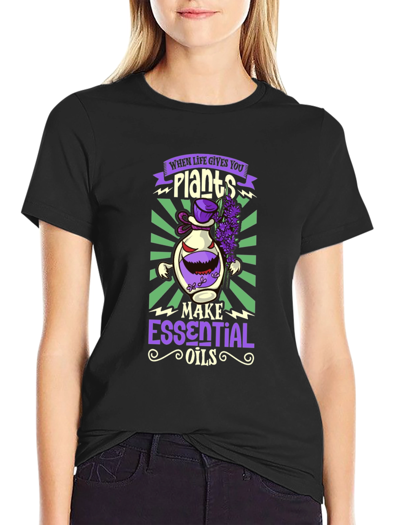 Plants Essential Oils Graphic T-Shirt