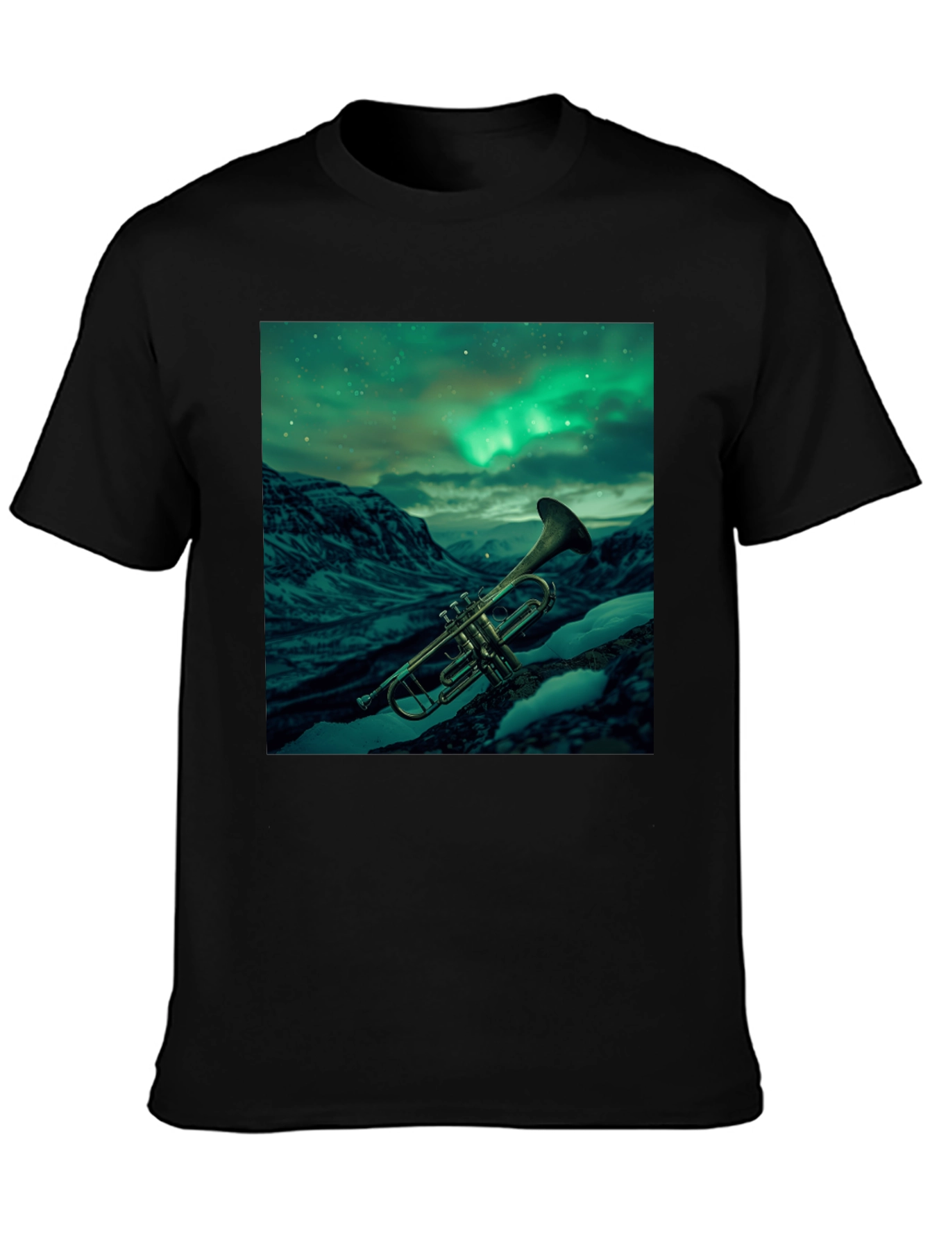 Trumpet Northern Lights Graphic T-Shirt