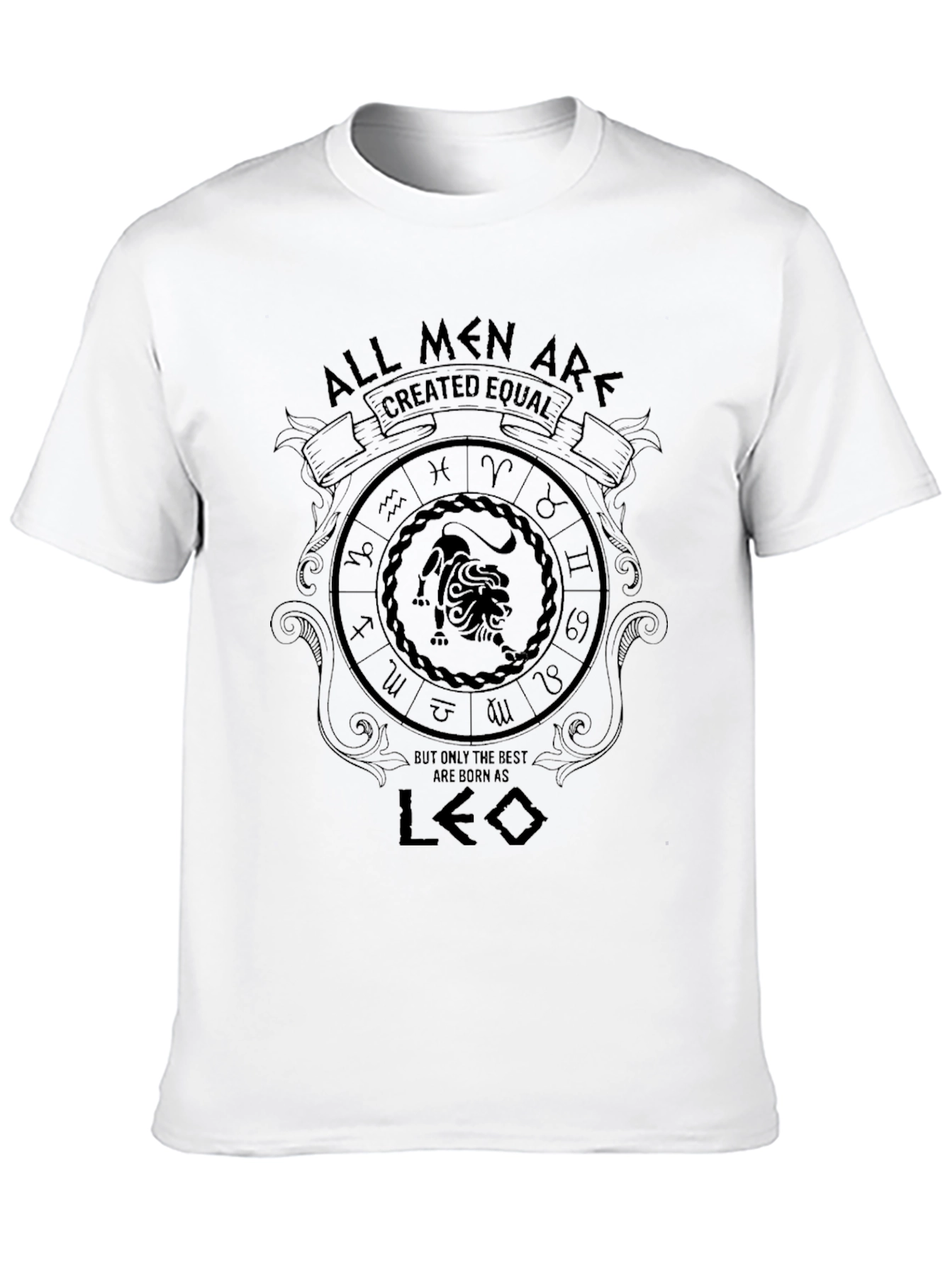 Mens Leo Zodiac Graphic T-Shirt - Black