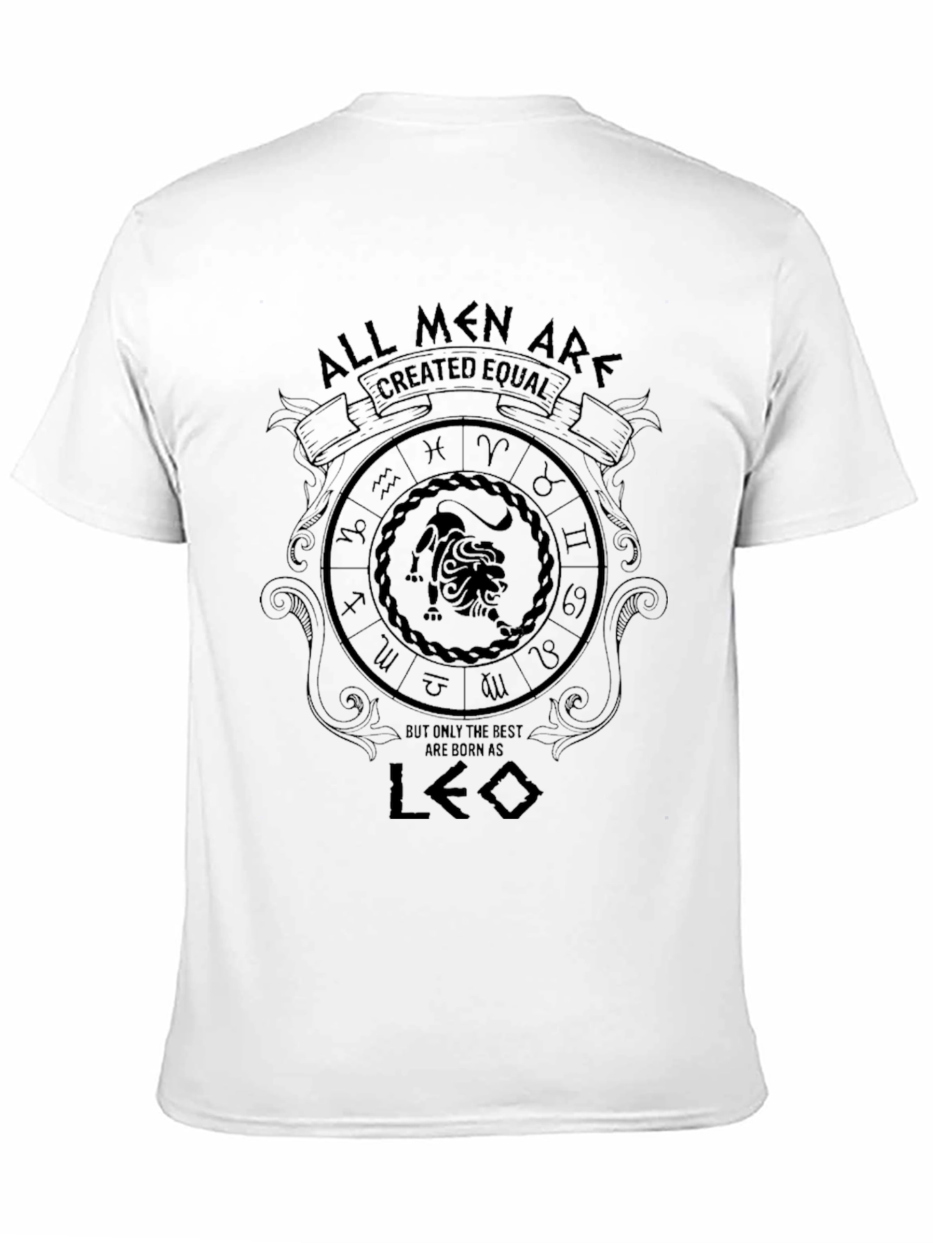 Mens Leo Zodiac Graphic T-Shirt - Black