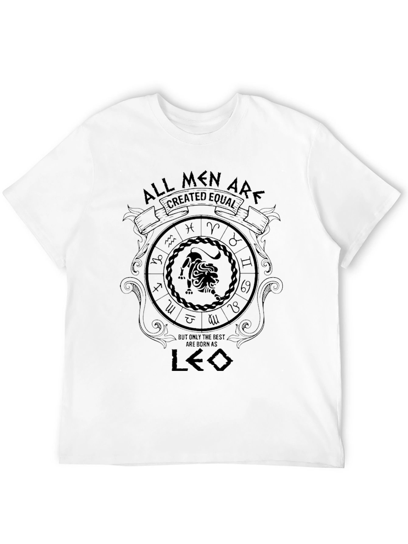 Mens Leo Zodiac Graphic T-Shirt - Black