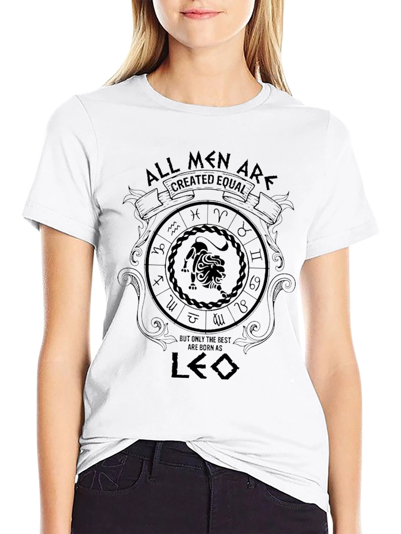 Mens Leo Zodiac Graphic T-Shirt - Black
