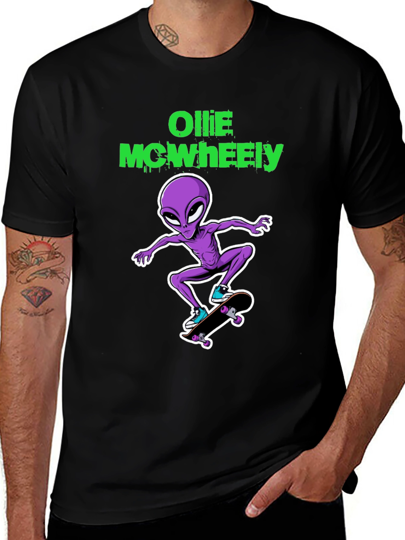 Alien Skateboarder Graphic Tee - Cool & Unique T-Shirt