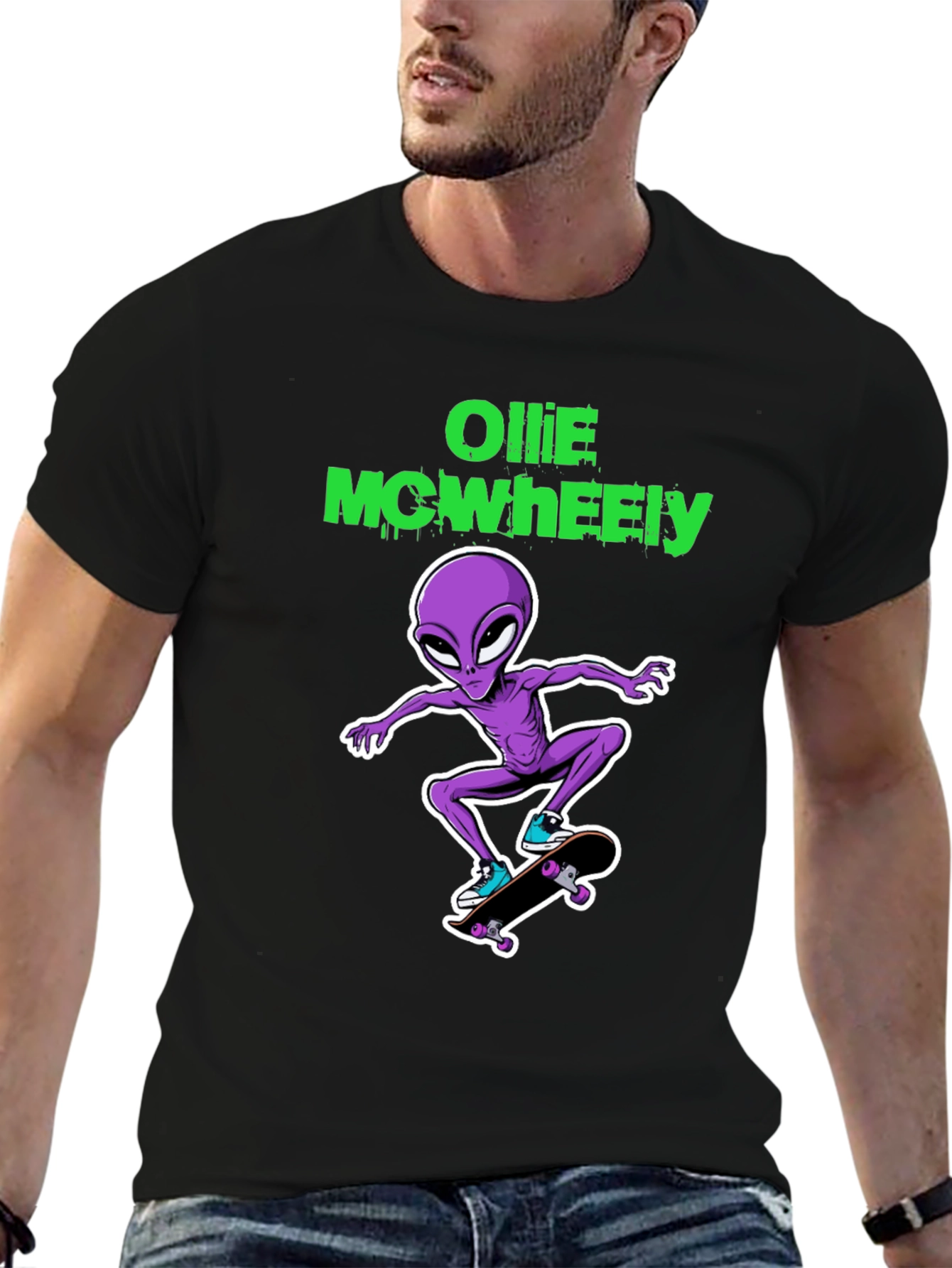 Alien Skateboarder Graphic Tee - Cool & Unique T-Shirt