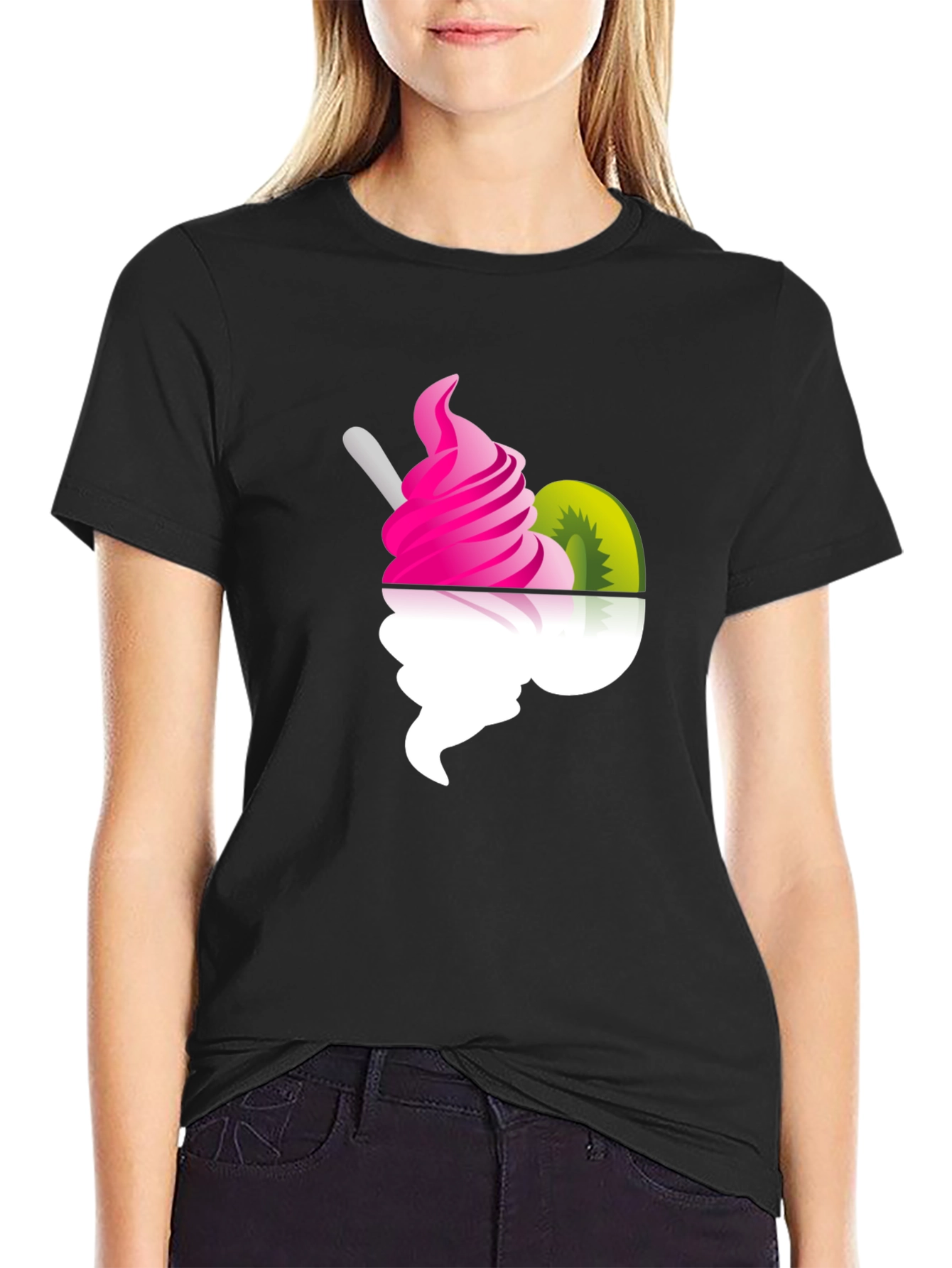 Fun Frozen Yogurt Graphic Tee - Black