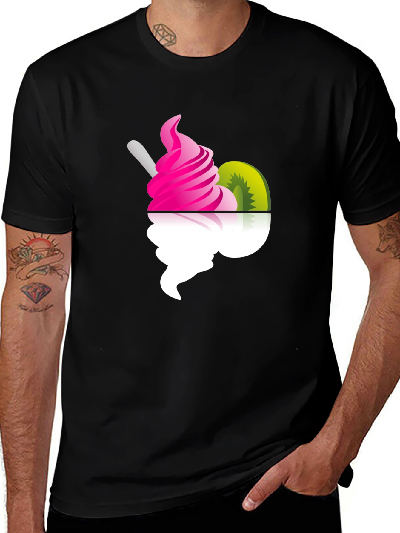 Fun Frozen Yogurt Graphic Tee - Black