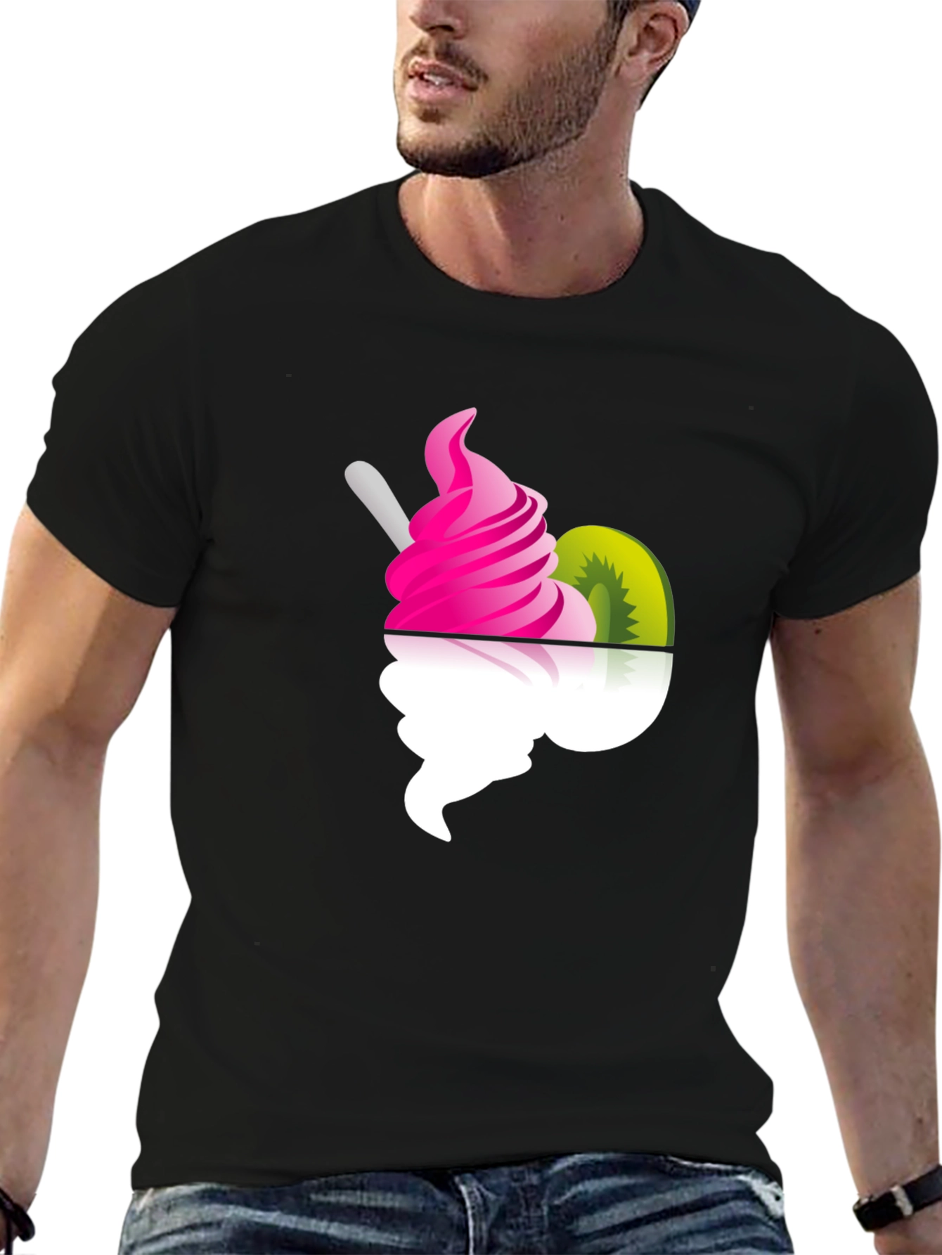 Fun Frozen Yogurt Graphic Tee - Black